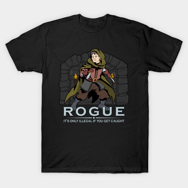 D20 Roleplay Character - Rogue T-Shirt by Modern Medieval Design